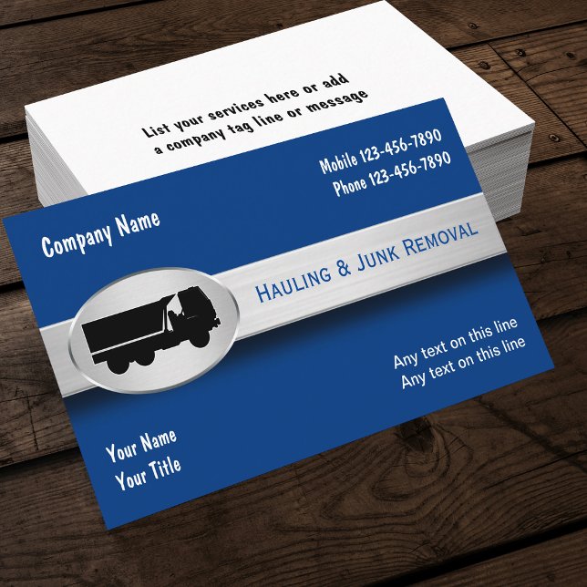 Hauling Junk Removal Modern Business Cards (Creator Uploaded)
