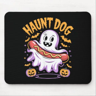 Haunt Dog Funny Ghost Hotdog Halloween Mouse Mat