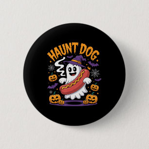 Haunt Dog Ghost Hotdog Halloween Funny Spooky 6 Cm Round Badge