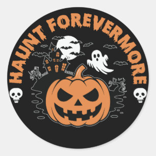 Haunt Forevermore Pumpkin Ghost Sticker