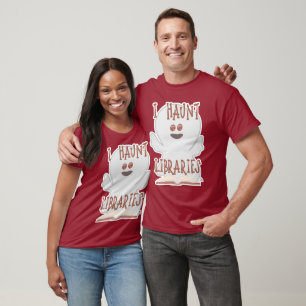 Haunt Libraries Funny Bookish Halloween Art T-Shirt