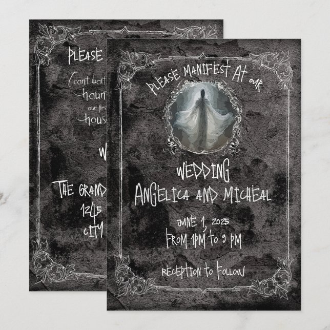 Haunt Our First House Wedding  Invitation (Front/Back)