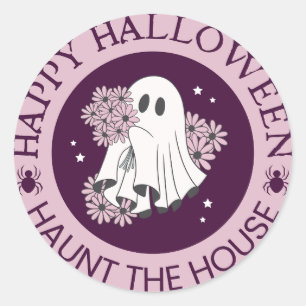 Haunt the House Happy halloween Classic Round Sticker