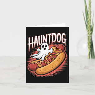 Hauntdog Funny Ghost Hot Dog Halloween Costume Card