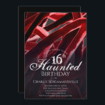 Haunted 16 Sixteenth Birthday Party Invitation<br><div class="desc">Have a Halloween or scary themed celebration with this haunted sixteenth birthday party invitation. This haunted 16th birthday invite design includes distressed lettering to add to the mood and more standard fonts to get the information across. The invitation has a red, black, and white colour scheme. Ready for a scary...</div>