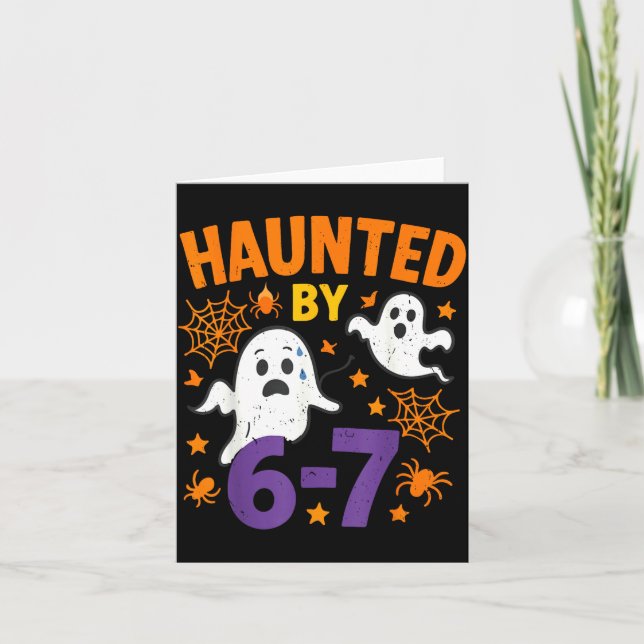 Haunted 67 Ghost Math Teacher Halloween Costume Ma Card (Front)