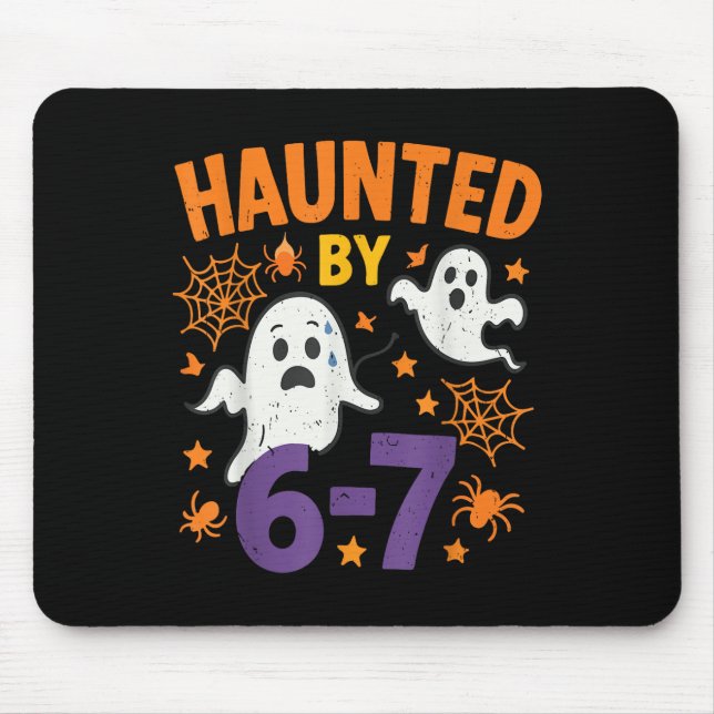 Haunted 67 Ghost Math Teacher Halloween Costume Ma Mouse Mat (Front)