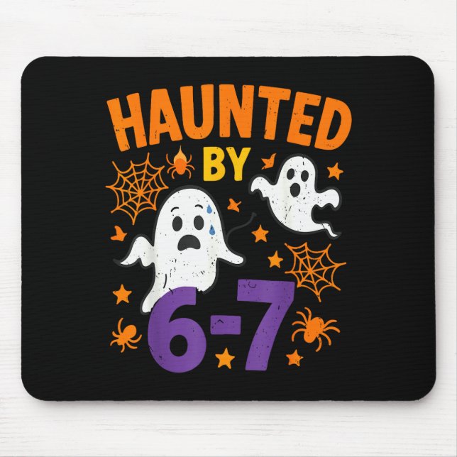 Haunted 67 Ghost Math Teacher Halloween Costume Ma Mouse Mat (Front)