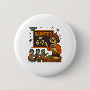 Haunted 67 Meme Six Seven 6-7 Funny Internet Joke 6 Cm Round Badge