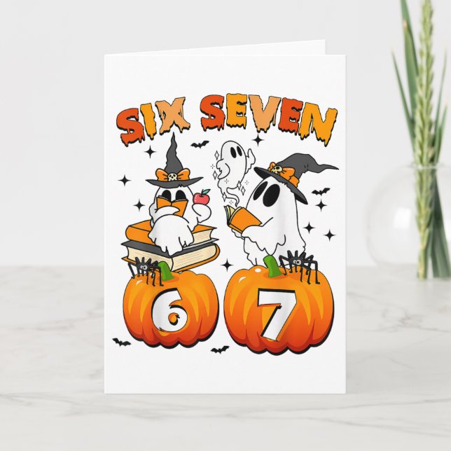 Haunted 67 Meme Six Seven 6-7 Funny Internet Joke  Card (Front)