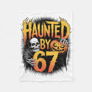 Haunted 67 Meme Six Seven 6-7 Funny Internet Joke  Fleece Blanket