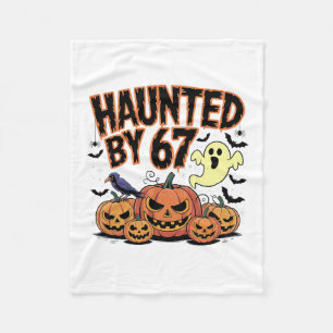 Haunted 67 Meme Six Seven 6-7 Funny Internet Joke Fleece Blanket