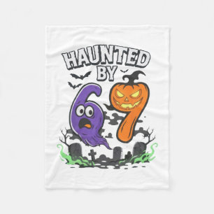 Haunted 67 Meme Six Seven 6-7 Funny Internet Joke Fleece Blanket