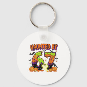 Haunted 67 Meme Six Seven 6-7 Funny Internet Joke Key Ring