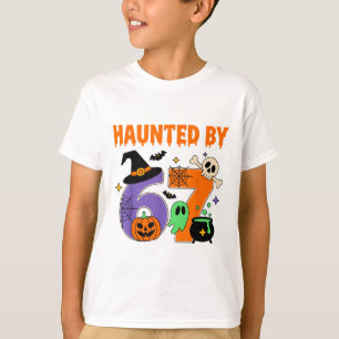 Haunted 67 Meme Six Seven 6-7 Funny Internet Joke  T-Shirt