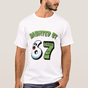 Haunted 67 Meme Six Seven 6-7 Funny Internet Joke  T-Shirt