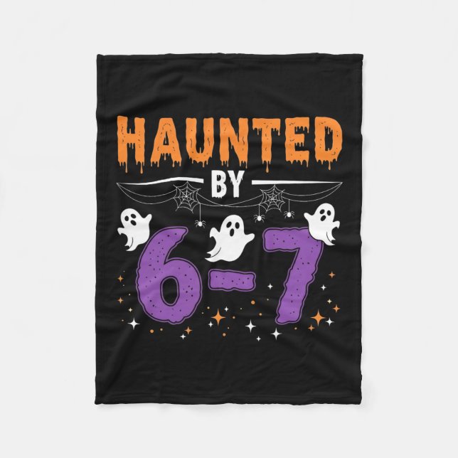 Haunted 67 Number 67 Six Seven Meme  Fleece Blanket (Front)