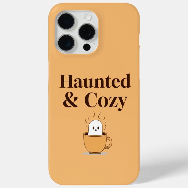 Haunted and Cosy Ghost Coffee Halloween iPhone 15 Case-Mate iPhone Case (Back)