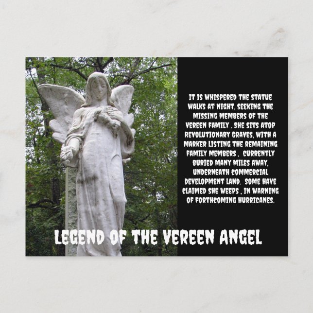 Haunted Angel Statue Postcard (Front)