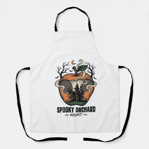 Haunted Apple Shirt Vintage Scary Orchard Night_1 Apron