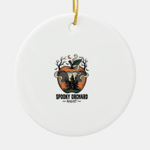Haunted Apple Shirt Vintage Scary Orchard Night_1 Ceramic Tree Decoration