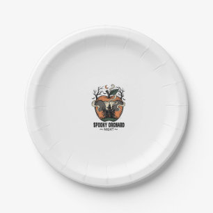 Haunted Apple Shirt Vintage Scary Orchard Night_1 Paper Plate