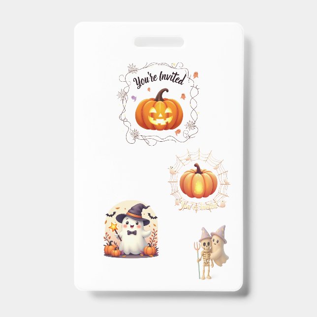Haunted Badge Halloween Invitation ID Badge (Front)