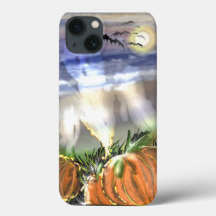 Haunted Beach With A Ghost And Pumpkins iPhone 13 Case
