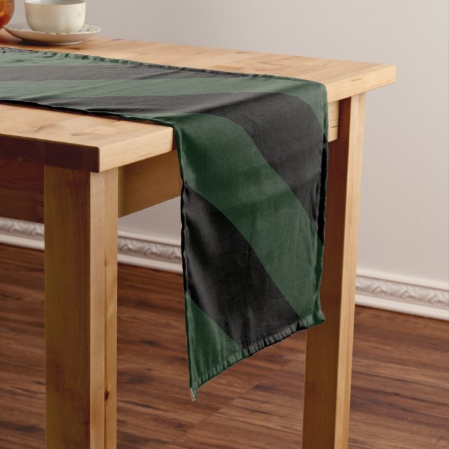 Haunted Black and Green Striped  Long Table Runner (In Situ)