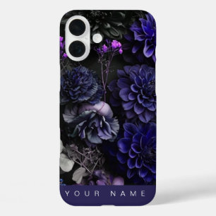 Haunted Blooms Blue iPhone 16 Plus Case