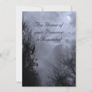 Haunted Blue Sky with Ravens Wedding Invitation
