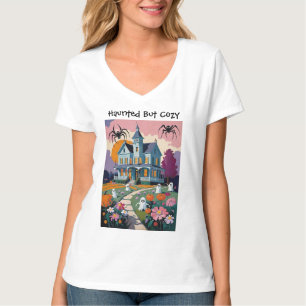 Haunted But Cosy Funny Halloween Haunted House T-Shirt