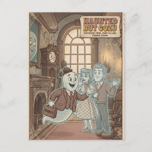 "Haunted But Cosy" Vintage Real Estate Fun Design Postcard