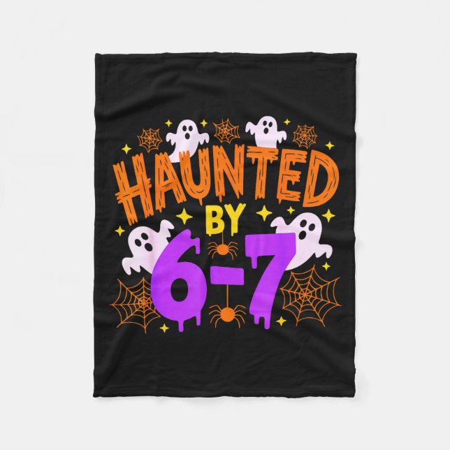 Haunted By 67 Funny 67 Halloween Costume  Fleece Blanket (Front)