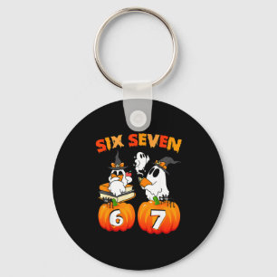 Haunted By 67 - Funny Boo Ghost Pumpkin Halloween Key Ring