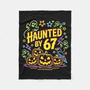 Haunted By 67 Funny Ghost And Pumpkin Halloween Fleece Blanket