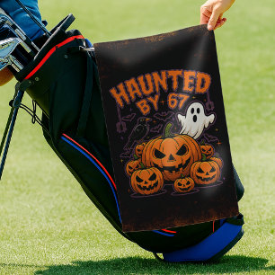 Haunted by 67 Funny Ghost And Pumpkin Halloween Golf Towel