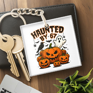 Haunted by 67 Funny Ghost And Pumpkin Halloween Key Ring