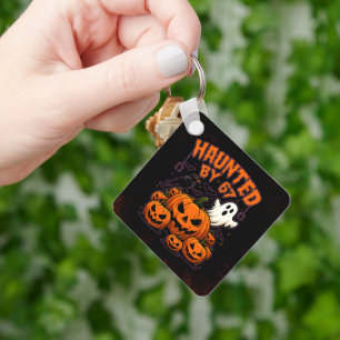 Haunted by 67 Funny Ghost And Pumpkin Halloween Key Ring