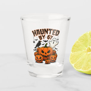 Haunted by 67 Funny Ghost And Pumpkin Halloween Shot Glass