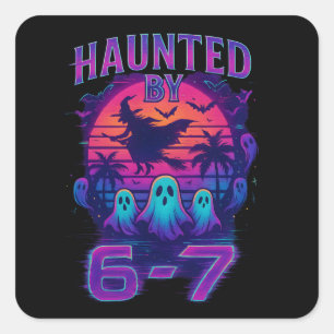 Haunted by 67 Funny Halloween Meme Square Sticker