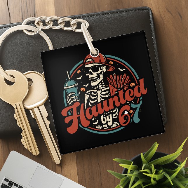 Haunted By 67 Funny Halloween Six Seven 67 Meme Key Ring (Creator Uploaded)