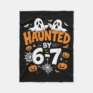 Haunted By 67 Funny Pumpkin And Ghost Halloween Co Fleece Blanket