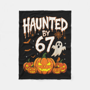Haunted By 67 Funny Pumpkin And Ghost Halloween Co Fleece Blanket