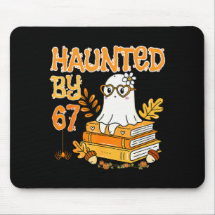 Haunted By 67 Funny Reading Ghost And Pumpkin Hall Mouse Mat