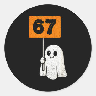 Haunted By 67 – Funny Six Seven Meme 6 7 Halloween Classic Round Sticker