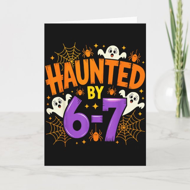 Haunted By 67 Funny Six Seven Meme Soky Ghost Hall Card (Front)
