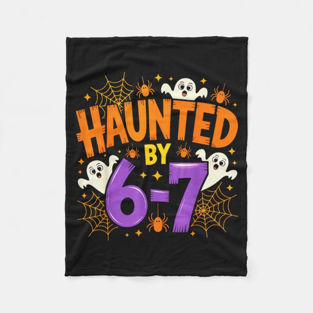 Haunted By 67 Funny Six Seven Meme Soky Ghost Hall Fleece Blanket (Front)