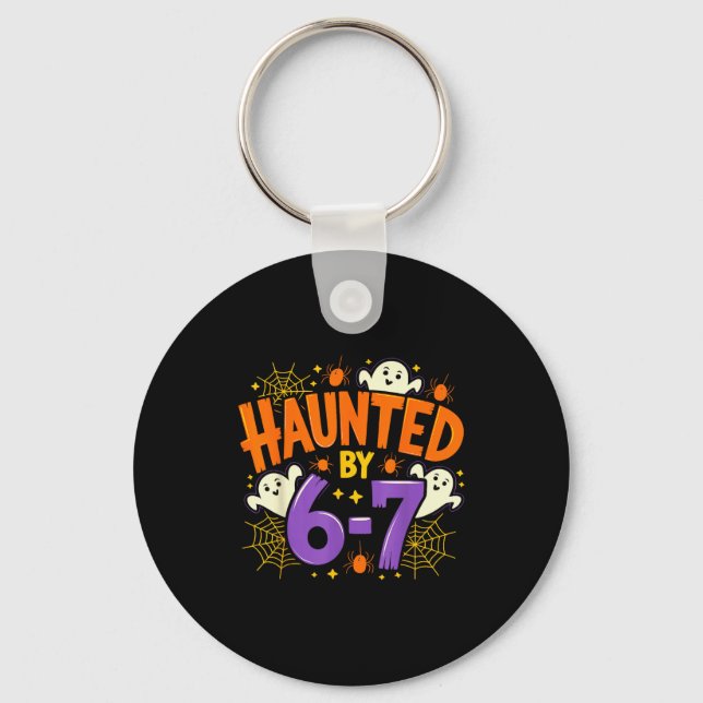 Haunted By 67 Funny Six Seven Meme Soky Ghost Hall Key Ring (Front)