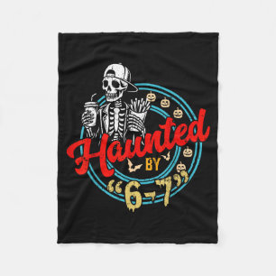 Haunted By 67 Funny Skeleton And Pumpkin Halloween Fleece Blanket